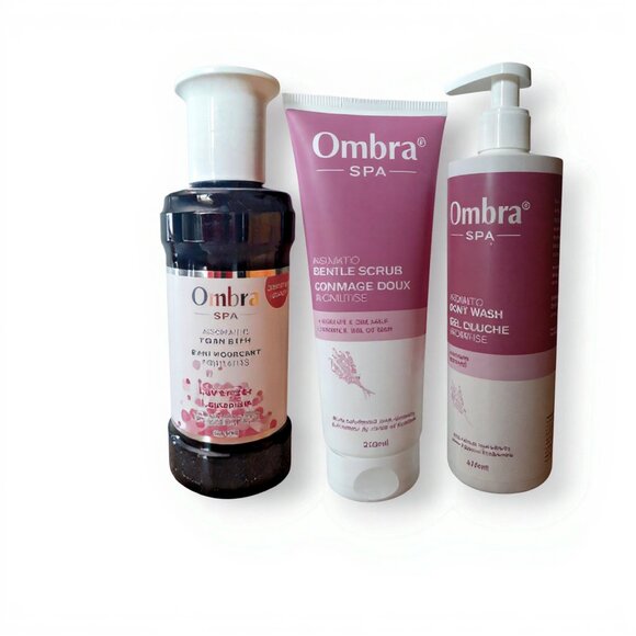 Ombra Spa Set Relaxing Lavender Scrub, Body Wash and Foam Bath - Picture 1 of 1